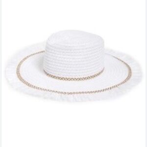 Eric Javits White Havana Packable Squished Hat